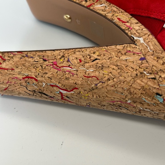 Pelle Moda Red Suede Platform Mule with Cutout Upper - Picture 8 of 8